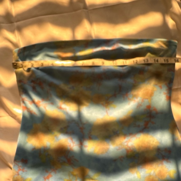 Urban Outfitters Strapless Floral Blue Maxi Skirt Size L - Picture 8 of 12